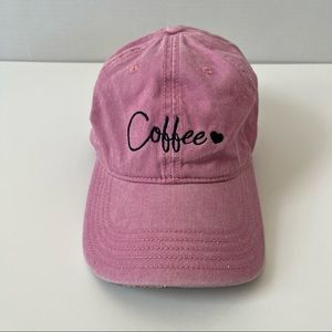 Home Free Coffee Love Pink Embroidered Baseball Hat